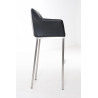Taburete De Bar Damaso Con Base De 4 Pies Negro,Acero inoxidable
