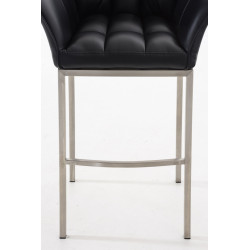 Taburete De Bar Damaso Con Base De 4 Pies Negro,Acero inoxidable