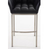 Taburete De Bar Damaso Con Base De 4 Pies Negro,Acero inoxidable