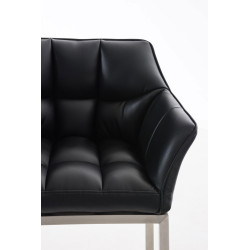 Taburete De Bar Damaso Con Base De 4 Pies Negro,Acero inoxidable