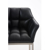 Taburete De Bar Damaso Con Base De 4 Pies Negro,Acero inoxidable