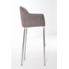 Taburete De Bar Damaso En Tela & Con Base De 4 Pies Gris,Acero inoxidable