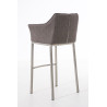 Taburete De Bar Damaso En Tela & Con Base De 4 Pies Gris,Acero inoxidable