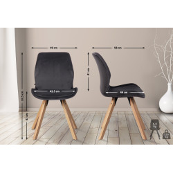 4er Set Stuhl Luna Samt