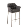 Taburete De Bar Damaso En Tela & Con Base De 4 Pies Gris titanio,Acero inoxidable