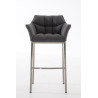Taburete De Bar Damaso En Tela & Con Base De 4 Pies Gris titanio,Acero inoxidable