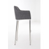 Taburete De Bar Damaso En Tela & Con Base De 4 Pies Gris titanio,Acero inoxidable