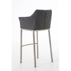 Taburete De Bar Damaso En Tela & Con Base De 4 Pies Gris titanio,Acero inoxidable