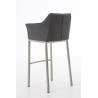 Taburete De Bar Damaso En Tela & Con Base De 4 Pies Gris titanio,Acero inoxidable