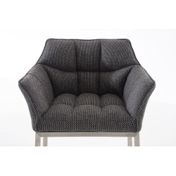 Taburete De Bar Damaso En Tela & Con Base De 4 Pies Gris titanio,Acero inoxidable