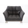 Taburete De Bar Damaso En Tela & Con Base De 4 Pies Gris titanio,Acero inoxidable