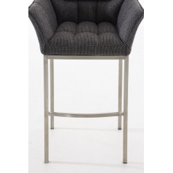 Taburete De Bar Damaso En Tela & Con Base De 4 Pies Gris titanio,Acero inoxidable