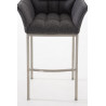 Taburete De Bar Damaso En Tela & Con Base De 4 Pies Gris titanio,Acero inoxidable