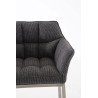 Taburete De Bar Damaso En Tela & Con Base De 4 Pies Gris titanio,Acero inoxidable