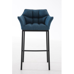 Taburete De Bar Damaso En Tela & Con Base De 4 Pies Azul,Negro