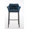 Taburete De Bar Damaso En Tela & Con Base De 4 Pies Azul,Negro