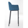 Taburete De Bar Damaso En Tela & Con Base De 4 Pies Azul,Negro