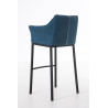 Taburete De Bar Damaso En Tela & Con Base De 4 Pies Azul,Negro