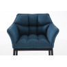 Taburete De Bar Damaso En Tela & Con Base De 4 Pies Azul,Negro