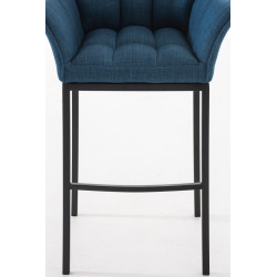 Taburete De Bar Damaso En Tela & Con Base De 4 Pies Azul,Negro