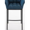 Taburete De Bar Damaso En Tela & Con Base De 4 Pies Azul,Negro