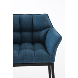 Taburete De Bar Damaso En Tela & Con Base De 4 Pies Azul,Negro