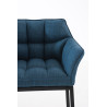 Taburete De Bar Damaso En Tela & Con Base De 4 Pies Azul,Negro