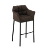 Taburete De Bar Damaso En Tela & Con Base De 4 Pies Marrón,Negro