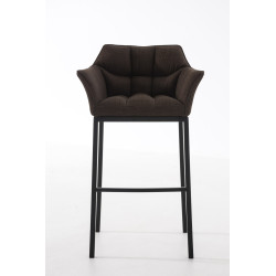 Taburete De Bar Damaso En Tela & Con Base De 4 Pies Marrón,Negro