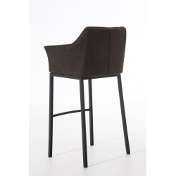 Taburete De Bar Damaso En Tela & Con Base De 4 Pies Marrón,Negro