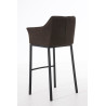 Taburete De Bar Damaso En Tela & Con Base De 4 Pies Marrón,Negro