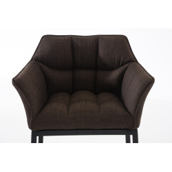 Taburete De Bar Damaso En Tela & Con Base De 4 Pies Marrón,Negro