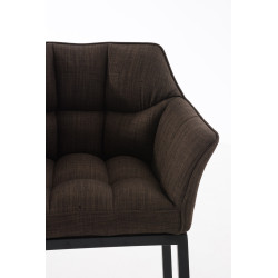Taburete De Bar Damaso En Tela & Con Base De 4 Pies Marrón,Negro