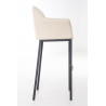 Taburete De Bar Damaso En Tela & Con Base De 4 Pies Crema,Negro