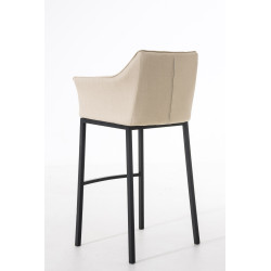 Taburete De Bar Damaso En Tela & Con Base De 4 Pies Crema,Negro