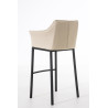 Taburete De Bar Damaso En Tela & Con Base De 4 Pies Crema,Negro