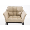 Taburete De Bar Damaso En Tela & Con Base De 4 Pies Crema,Negro