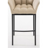 Taburete De Bar Damaso En Tela & Con Base De 4 Pies Crema,Negro