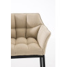Taburete De Bar Damaso En Tela & Con Base De 4 Pies Crema,Negro