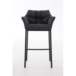 Taburete De Bar Damaso En Tela & Con Base De 4 Pies Gris oscuro,Negro