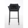 Taburete De Bar Damaso En Tela & Con Base De 4 Pies Gris oscuro,Negro