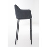 Taburete De Bar Damaso En Tela & Con Base De 4 Pies Gris oscuro,Negro