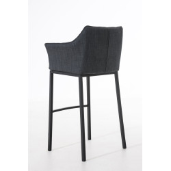 Taburete De Bar Damaso En Tela & Con Base De 4 Pies Gris oscuro,Negro