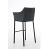 Taburete De Bar Damaso En Tela & Con Base De 4 Pies Gris oscuro,Negro