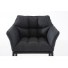 Taburete De Bar Damaso En Tela & Con Base De 4 Pies Gris oscuro,Negro
