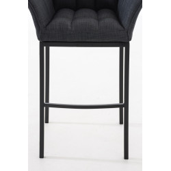 Taburete De Bar Damaso En Tela & Con Base De 4 Pies Gris oscuro,Negro