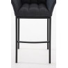 Taburete De Bar Damaso En Tela & Con Base De 4 Pies Gris oscuro,Negro