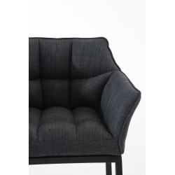 Taburete De Bar Damaso En Tela & Con Base De 4 Pies Gris oscuro,Negro