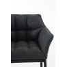 Taburete De Bar Damaso En Tela & Con Base De 4 Pies Gris oscuro,Negro
