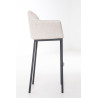 Taburete De Bar Damaso En Tela & Con Base De 4 Pies Marfil,Negro